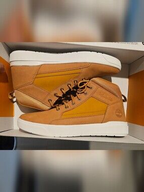 Timberland Men's Mid-Top Sneakers in Wheat and Yellow